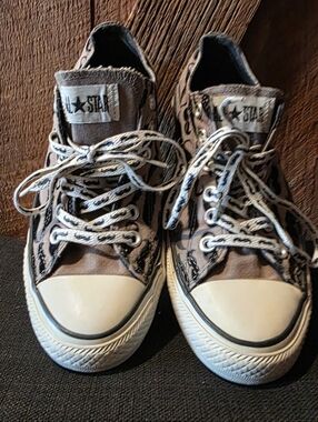 Converse Chuck Taylor All Star Low Tops W/ a RARE mustache print